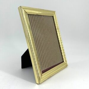Vintage Gold-Tone Metal 5x7 Picture Frame Mid-Century Tabletop or Gallery Wall